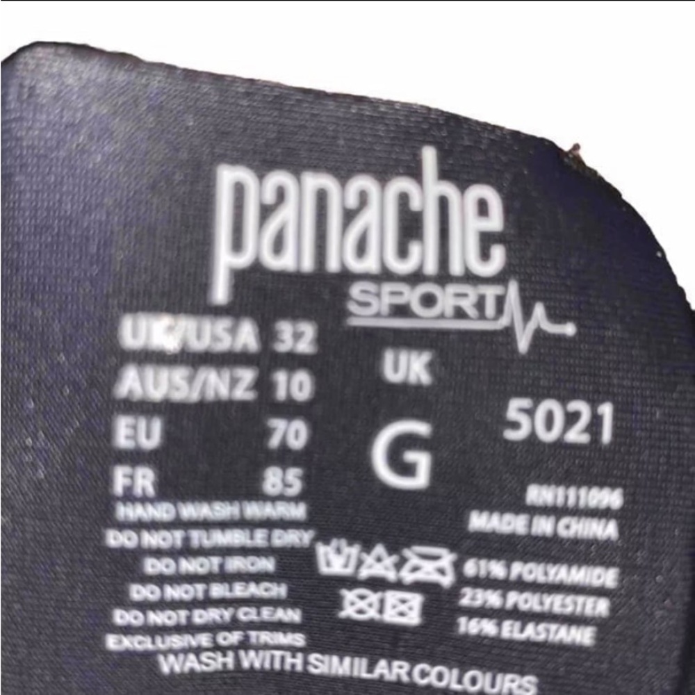 Sports Bra New Panache Sport Women’s Black Wired Sports Bra . NWT. - Picture 4 of 7